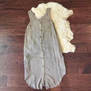 BUTTON UP MIDI DRESS